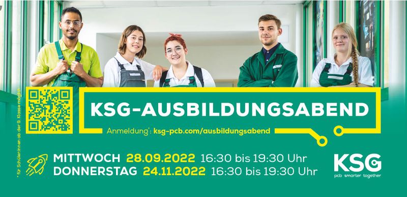 Banner für den Ausbildungsabend bei der KSG GmbH 